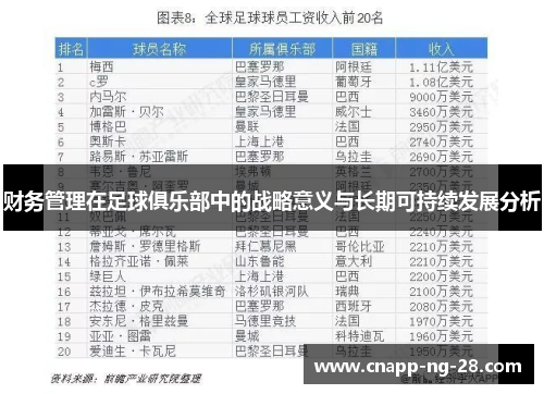 财务管理在足球俱乐部中的战略意义与长期可持续发展分析